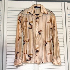 Vintage 1970s John Blair Menswear Button Down Shirt with Pointed Collar